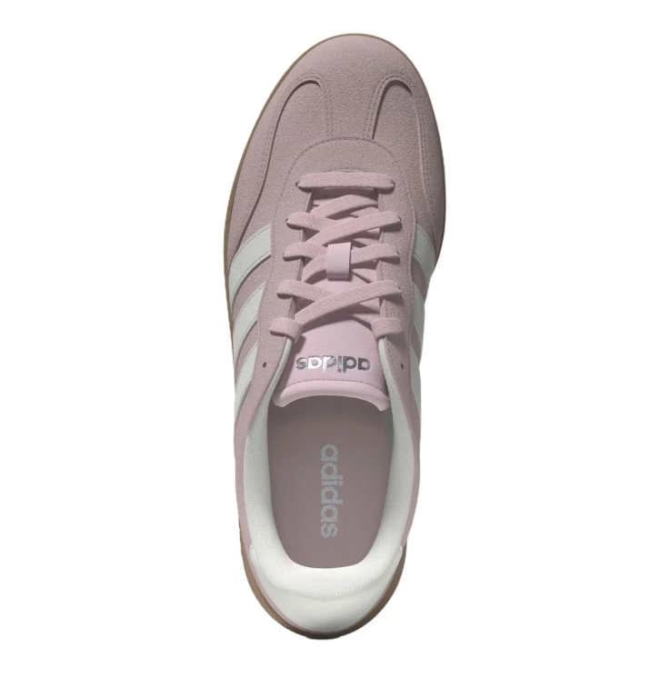 adidas Pale Pink & White Low-Top Sneakers with Gum Sole