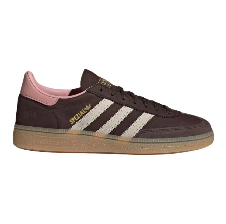 adidas  Dark Brown & Pink Low-Top Sneakers with Gum Sole
