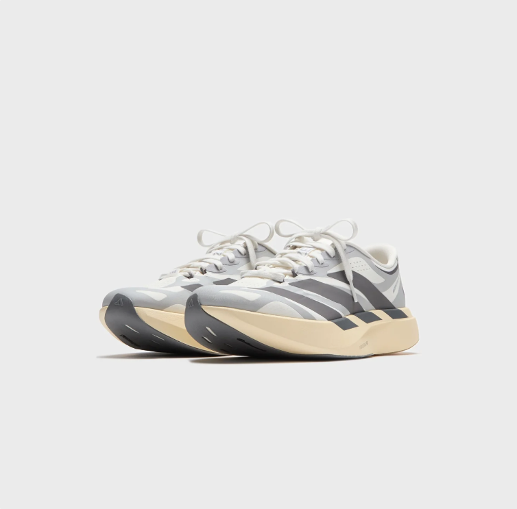 adidas Gray & White Low-Top Sneakers with Cream Sole