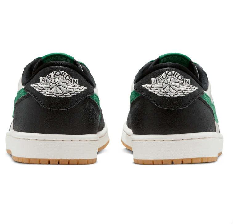 Jordan Black, White & Green Low-Top Sneakers