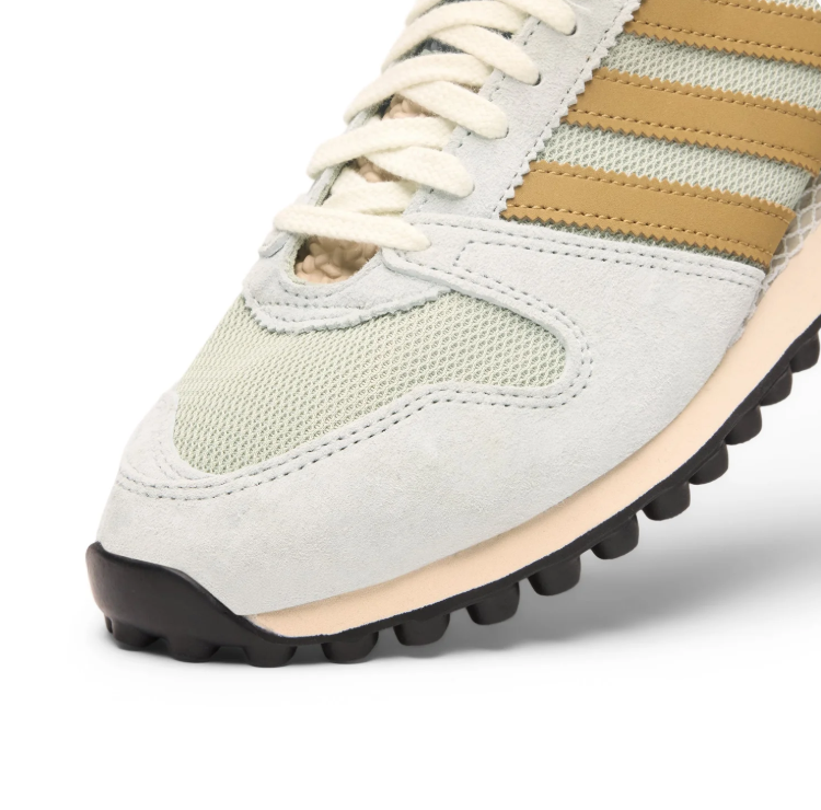 adidas Light Gray & Gold-Tan Retro Mesh Sneakers