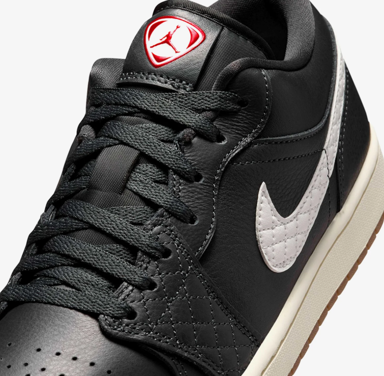 Jordan Black & White Low-Top Sneakers with Quilted Details