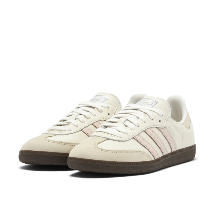 adidas  Cream & Pale Pink Low-Top Sneakers