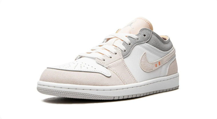 Jordan White, Cream & Grey Low-Top Sneakers