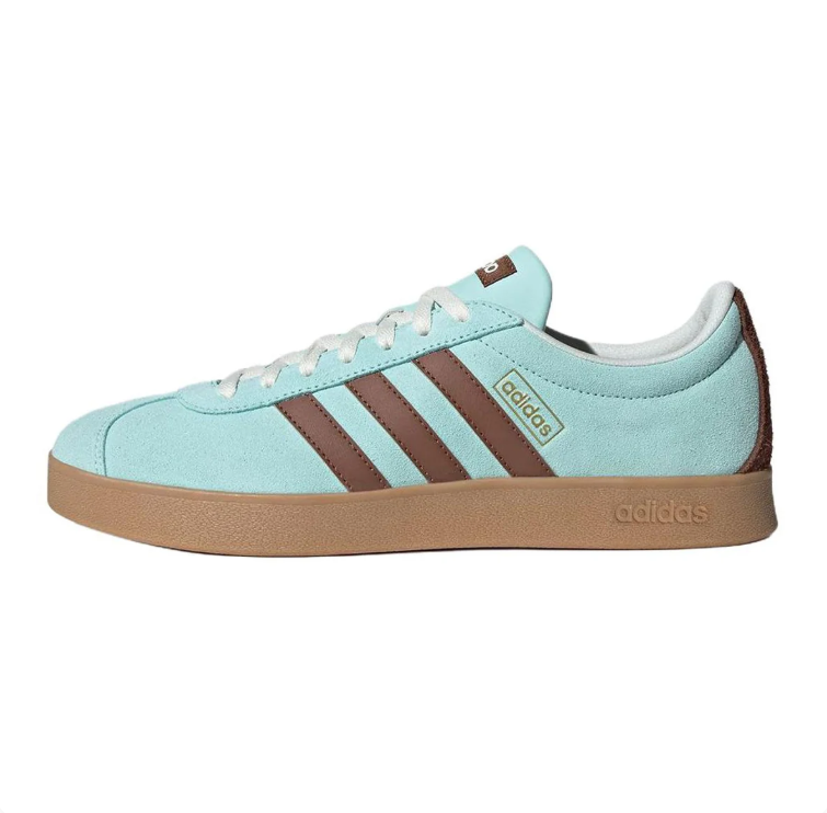 adidas Mint Blue & Brown Low-Top Sneakers with Gum Sole