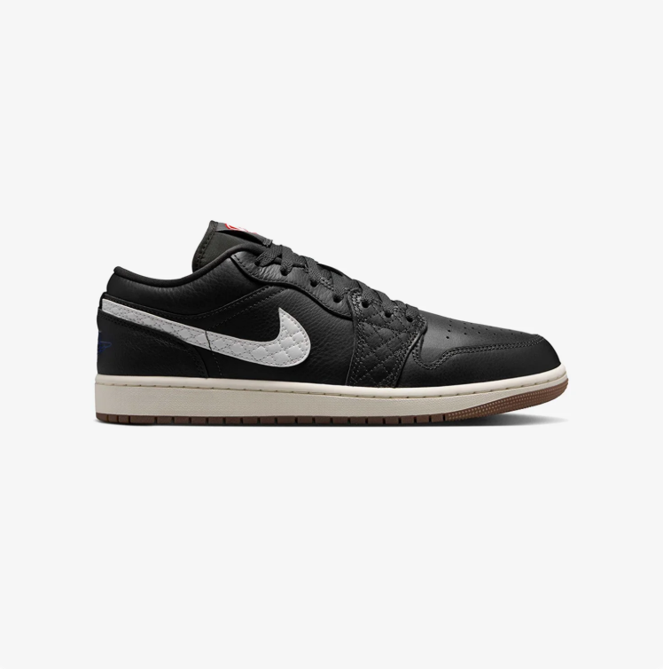 Jordan Black & White Low-Top Sneakers with Quilted Details
