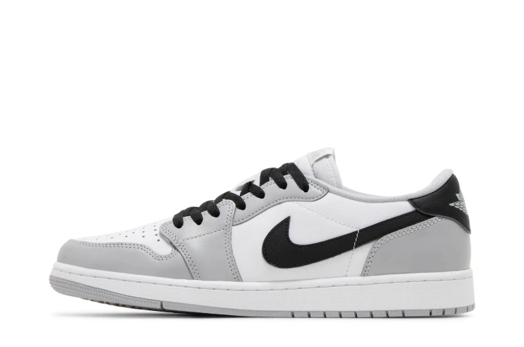 Jordan Grey, White & Black Low-Top Sneakers