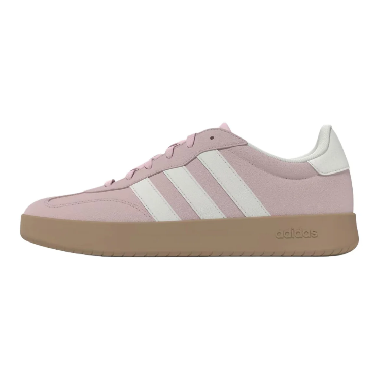 adidas Pale Pink & White Low-Top Sneakers with Gum Sole