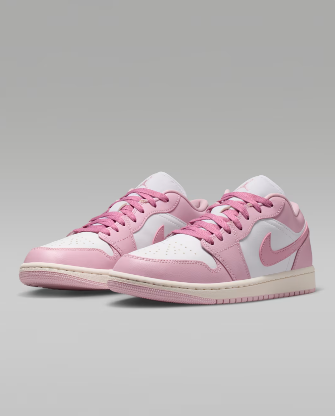Jordan Pink & White Low-Top Sneakers