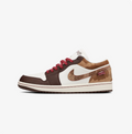 Jordan Brown & White Low-Top Sneakers with Red Laces