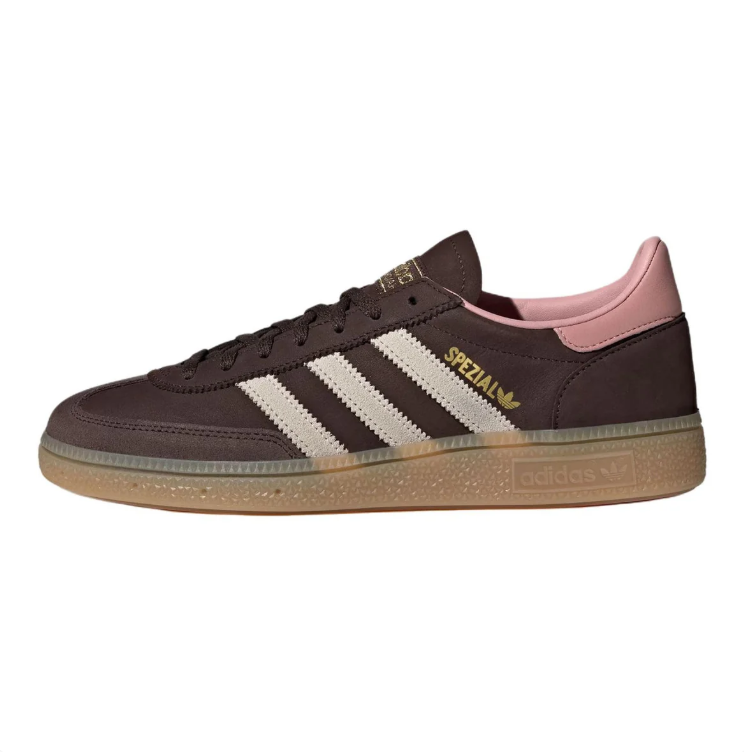 adidas  Dark Brown & Pink Low-Top Sneakers with Gum Sole