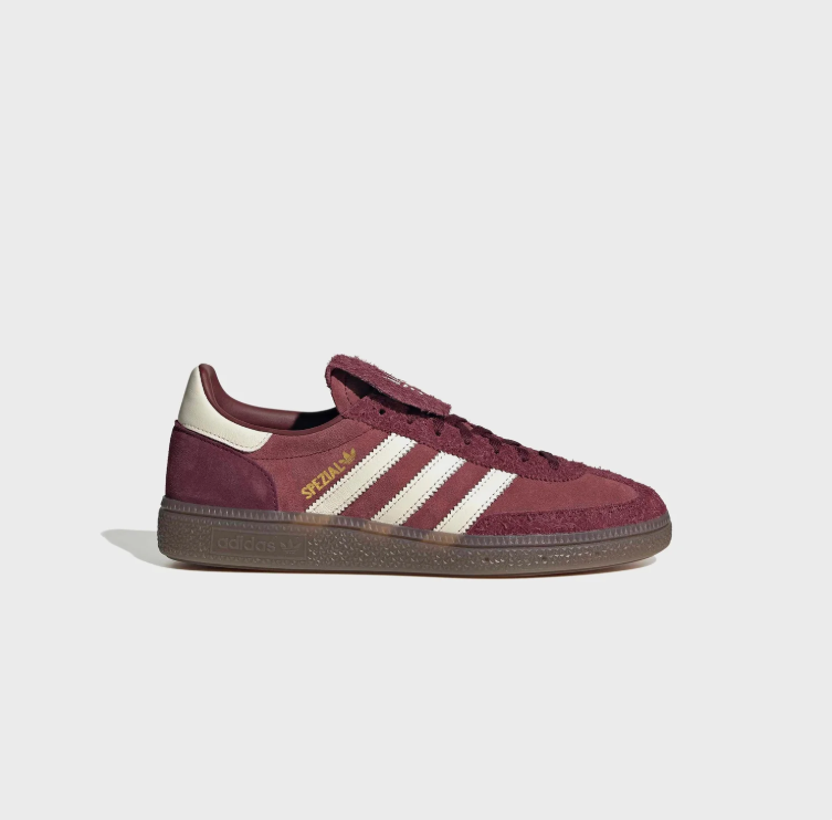 adidas Burgundy & Cream Fold-Over Tongue Sneakers