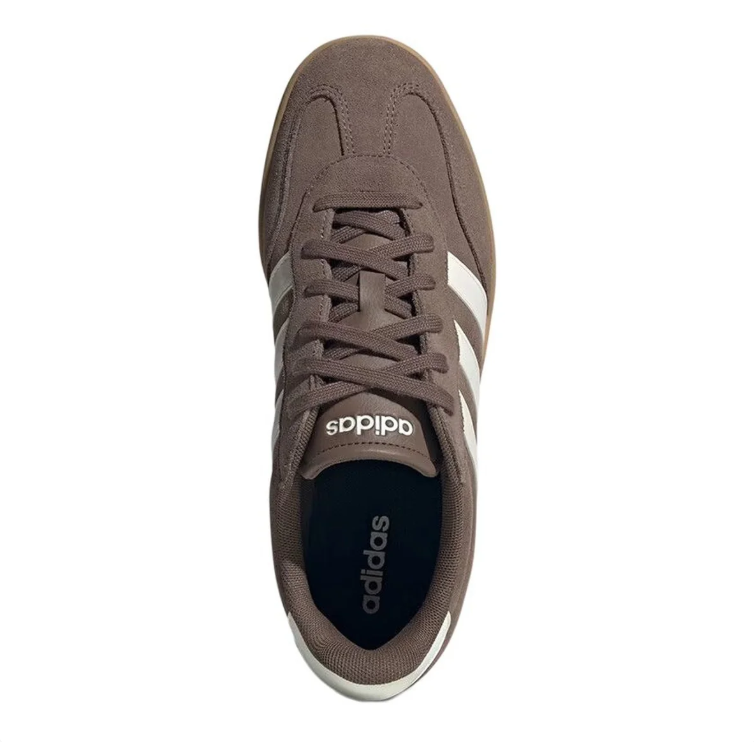 adidas Brown & White Low-Top Sneakers with Gum Sole