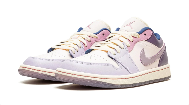 Jordan Lavender, Pink & Cream Low-Top Sneakers