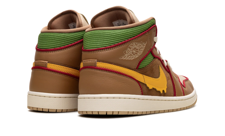 Jordan Brown High-Top Sneakers with Yellow Drip Swoosh
