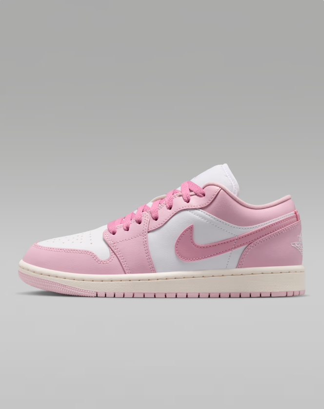 Jordan Pink & White Low-Top Sneakers