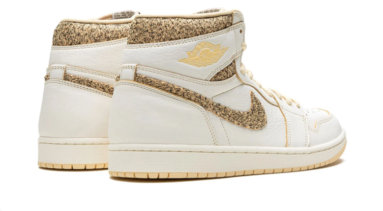 Jordan White & Gold Glitter High-Top Sneakers