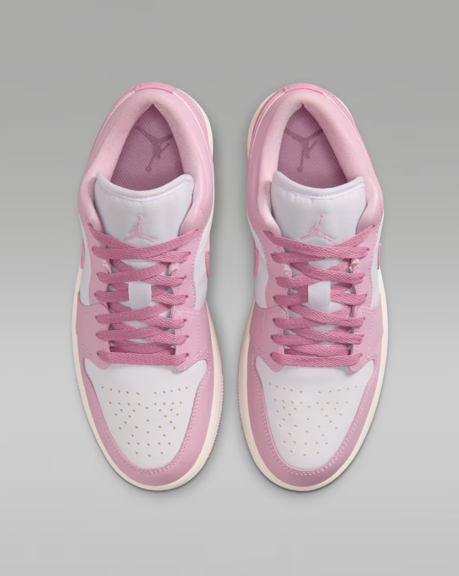 Jordan Pink & White Low-Top Sneakers