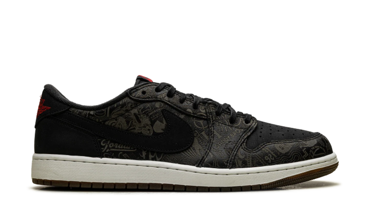 Jordan Black Graphic Low-Top Sneakers