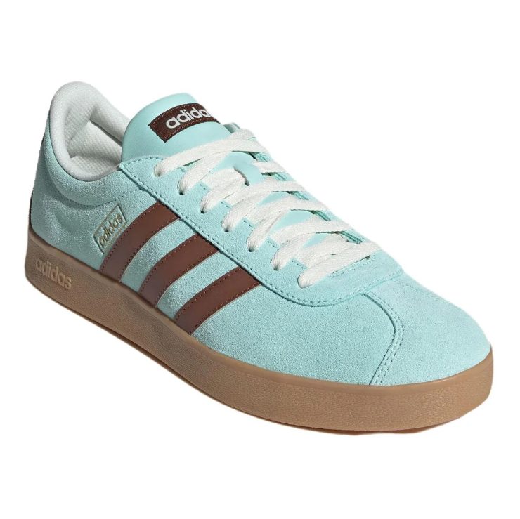 adidas Mint Blue & Brown Low-Top Sneakers with Gum Sole
