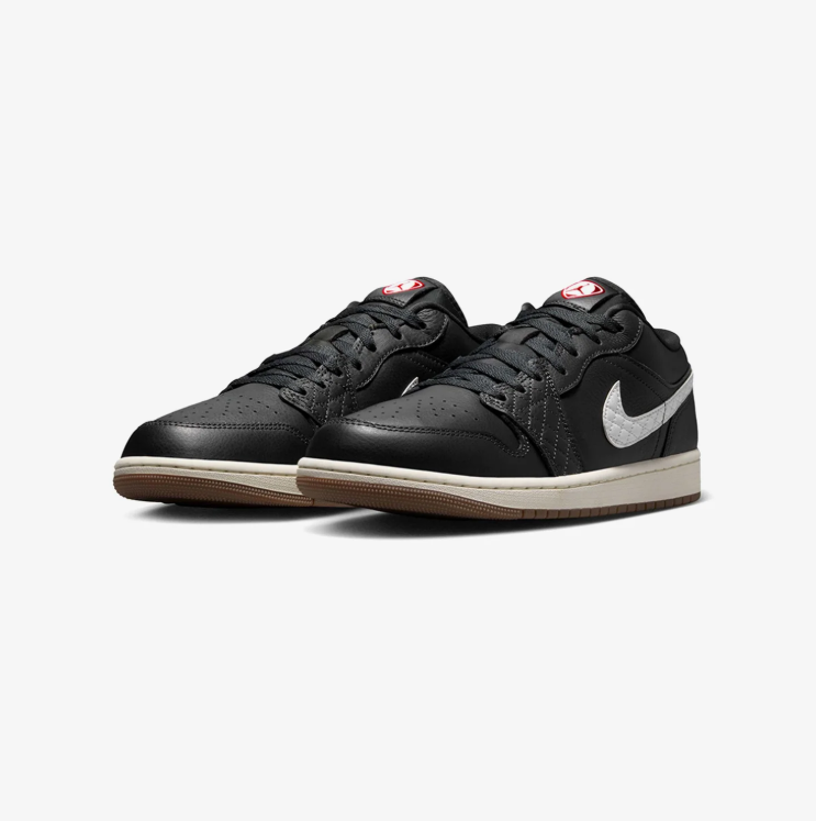 Jordan Black & White Low-Top Sneakers with Quilted Details