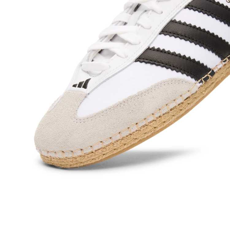 adidas White & Black Low-Top Sneakers with Woven-Look Sole Trim