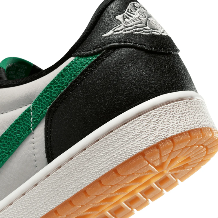 Jordan Black, White & Green Low-Top Sneakers