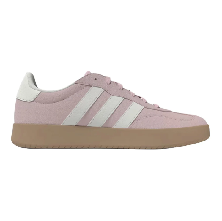 adidas Pale Pink & White Low-Top Sneakers with Gum Sole