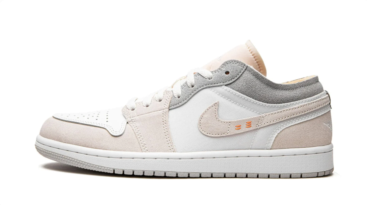 Jordan White, Cream & Grey Low-Top Sneakers