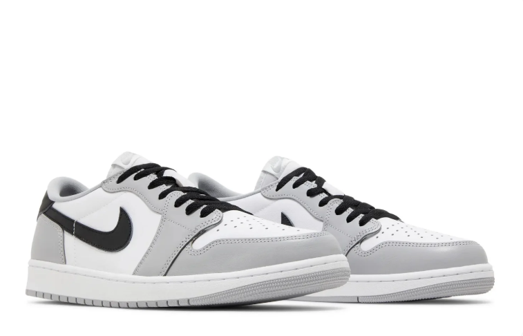 Jordan Grey, White & Black Low-Top Sneakers
