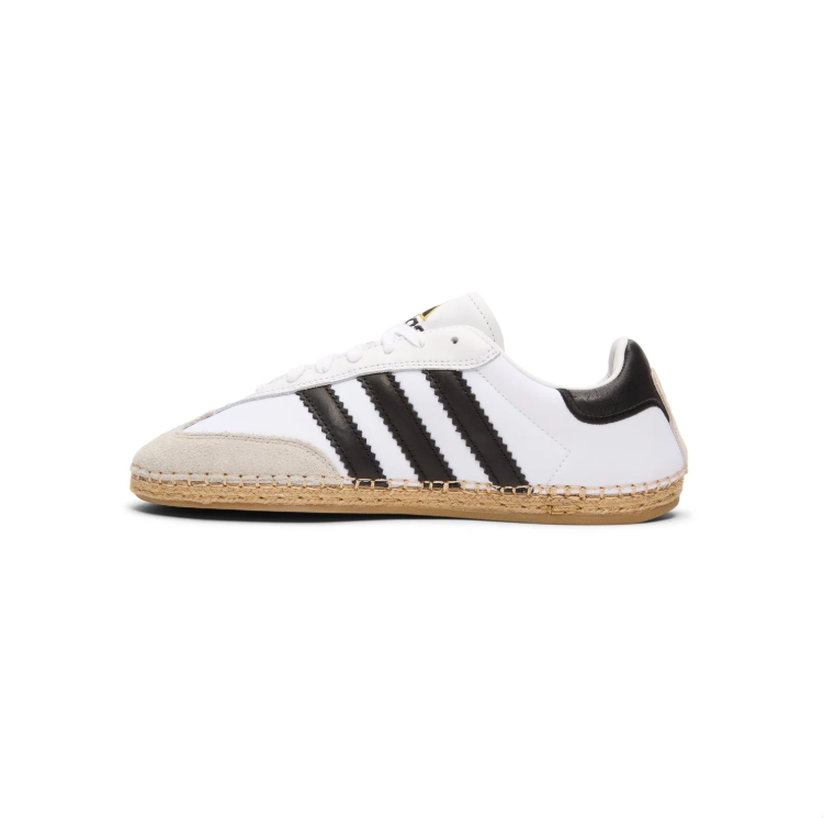 adidas White & Black Low-Top Sneakers with Woven-Look Sole Trim