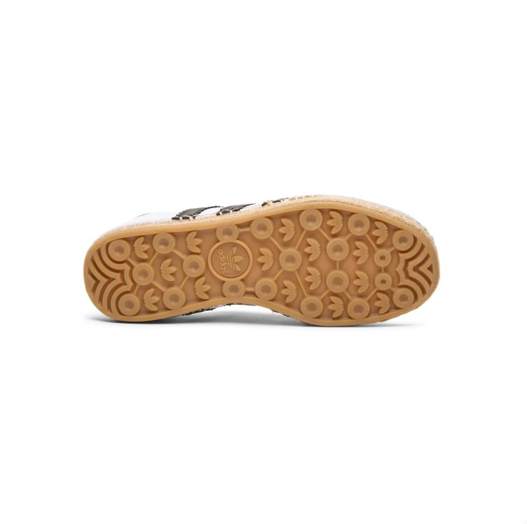 adidas White & Black Low-Top Sneakers with Woven-Look Sole Trim
