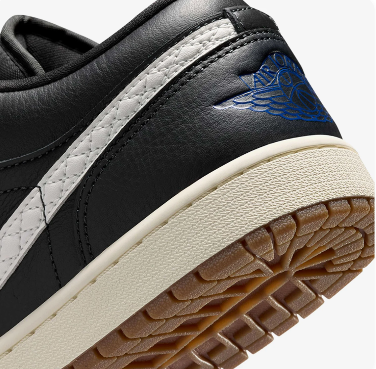 Jordan Black & White Low-Top Sneakers with Quilted Details