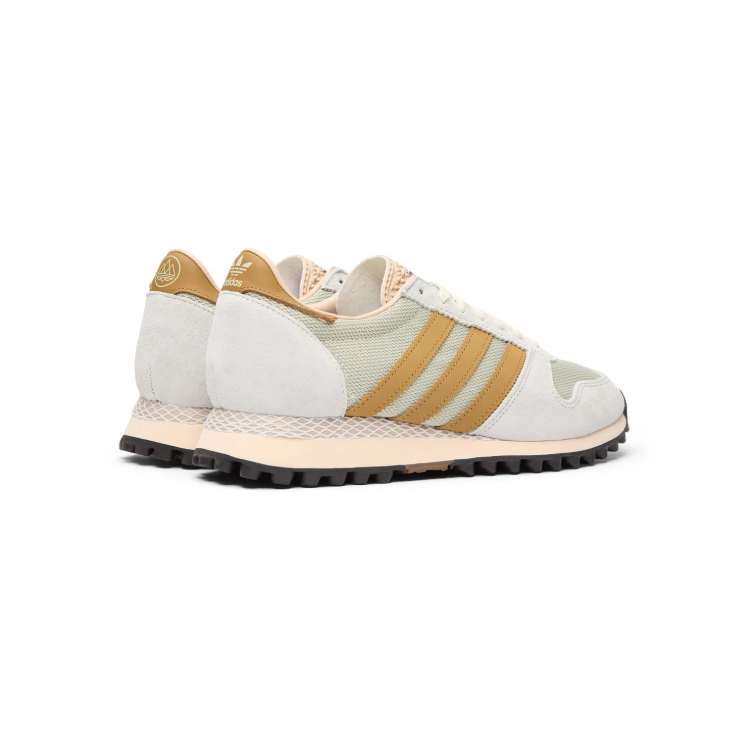 adidas Light Gray & Gold-Tan Retro Mesh Sneakers