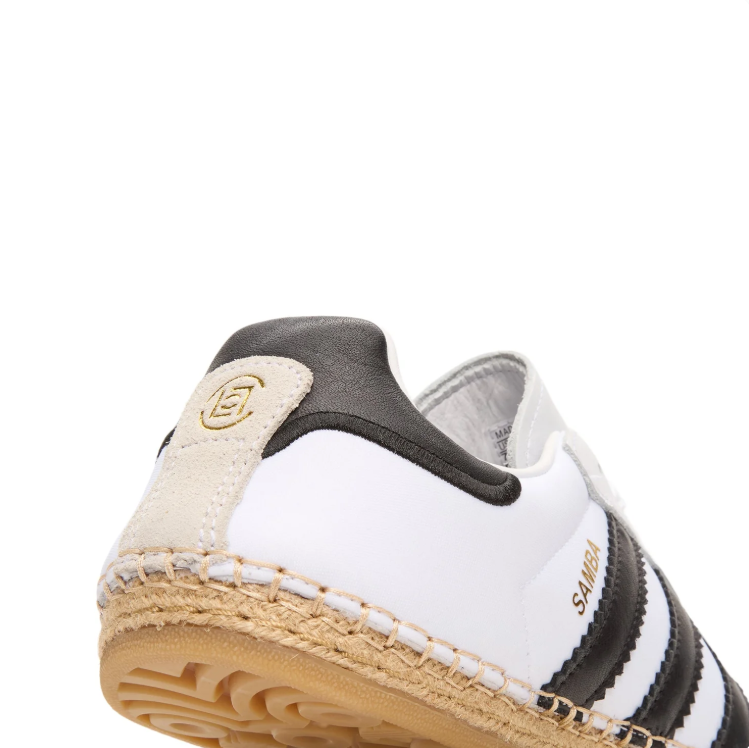adidas White & Black Low-Top Sneakers with Woven-Look Sole Trim