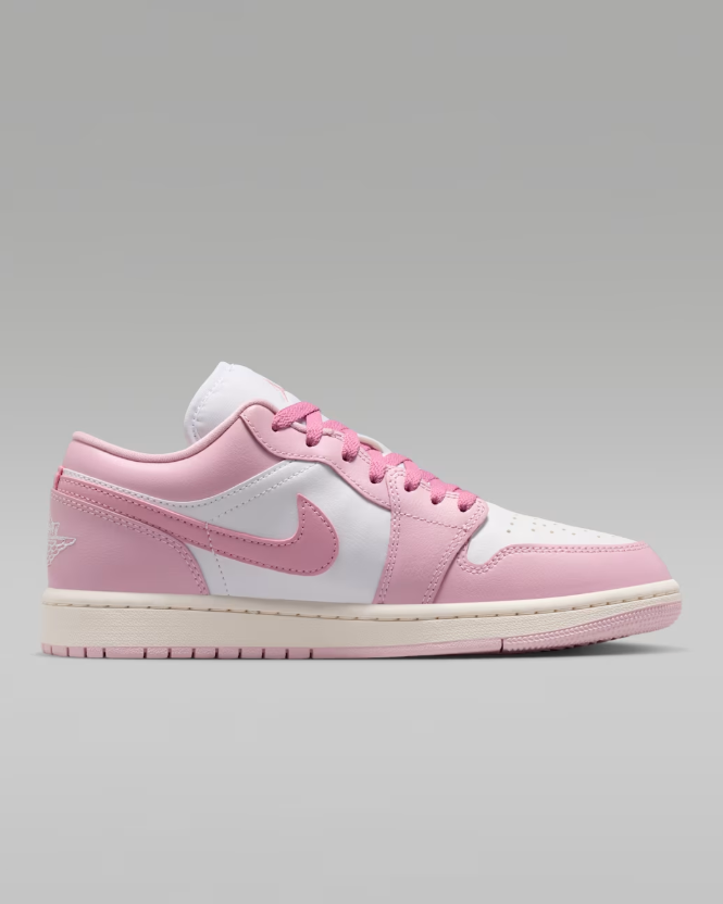 Jordan Pink & White Low-Top Sneakers