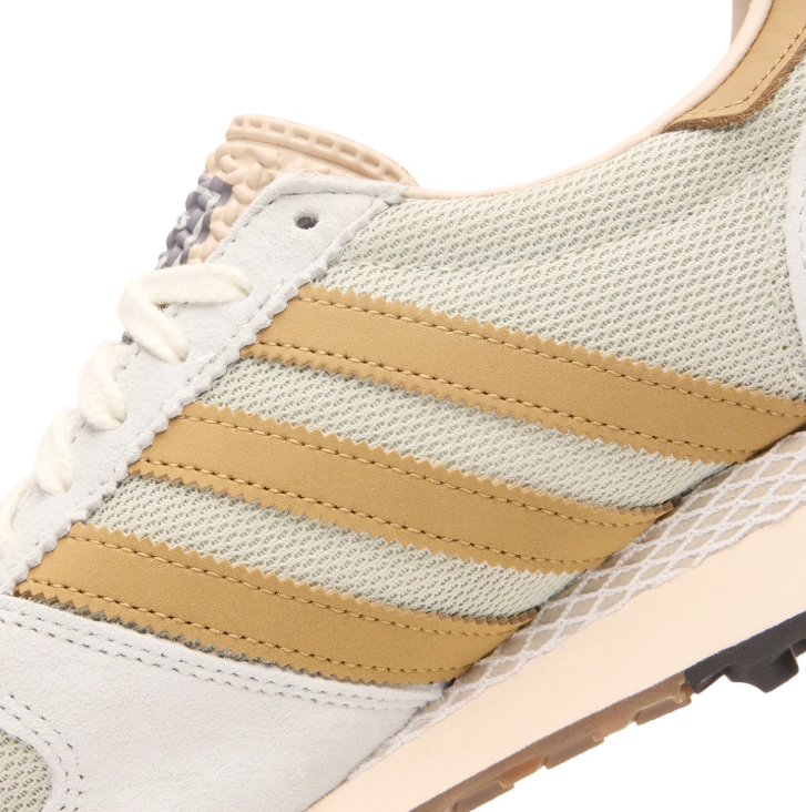 adidas Light Gray & Gold-Tan Retro Mesh Sneakers