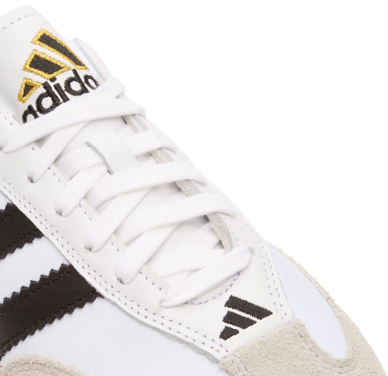 adidas White & Black Low-Top Sneakers with Woven-Look Sole Trim