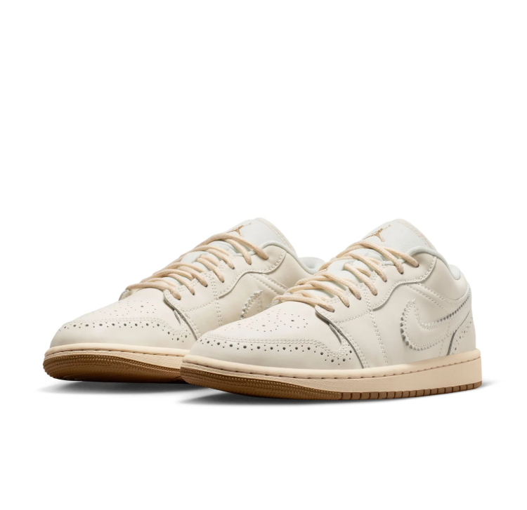 Jordan Cream Low-Top Sneakers with Tassel & Gold-Tone Details