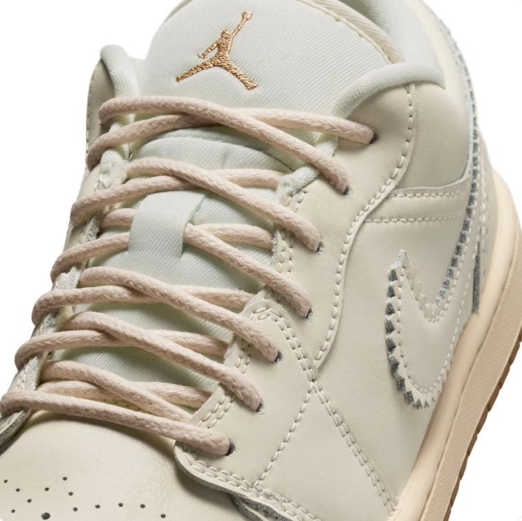 Jordan Cream Low-Top Sneakers with Tassel & Gold-Tone Details