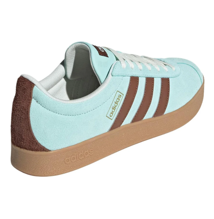 adidas Mint Blue & Brown Low-Top Sneakers with Gum Sole