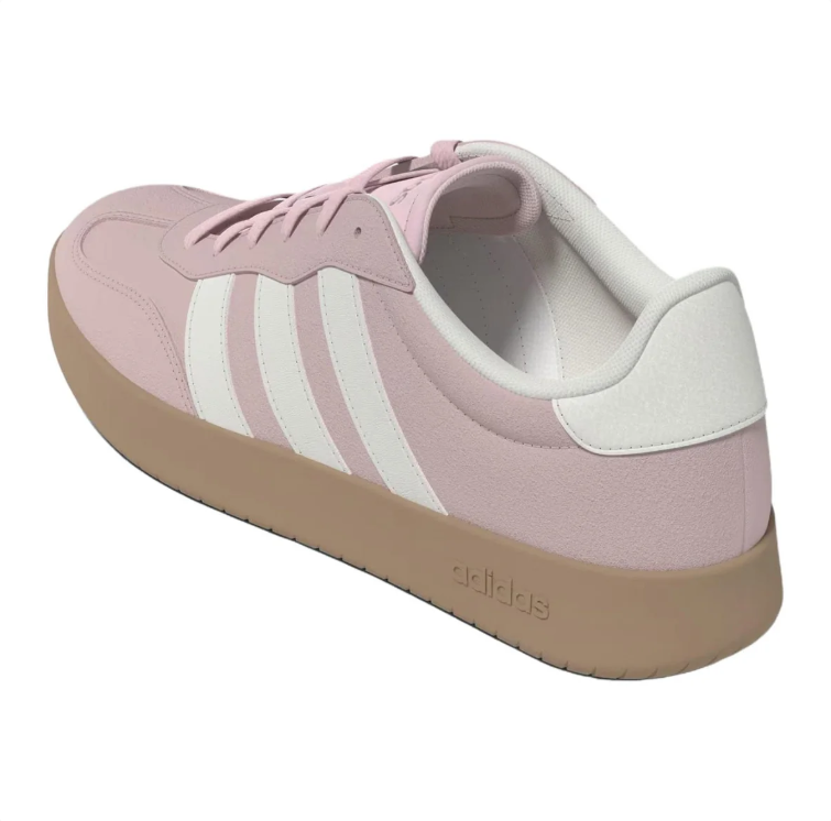 adidas Pale Pink & White Low-Top Sneakers with Gum Sole