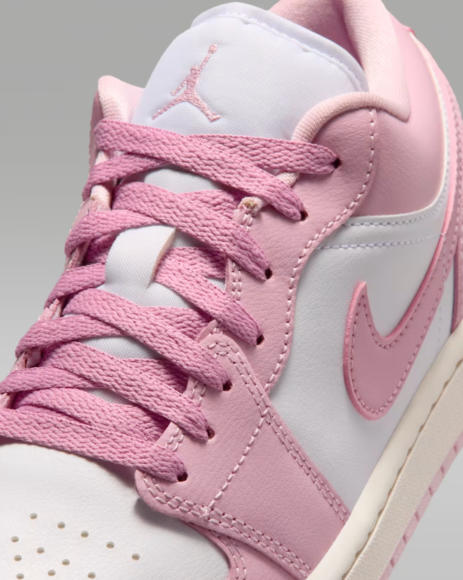 Jordan Pink & White Low-Top Sneakers