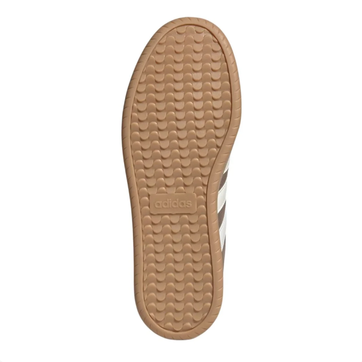 adidas Brown & White Low-Top Sneakers with Gum Sole