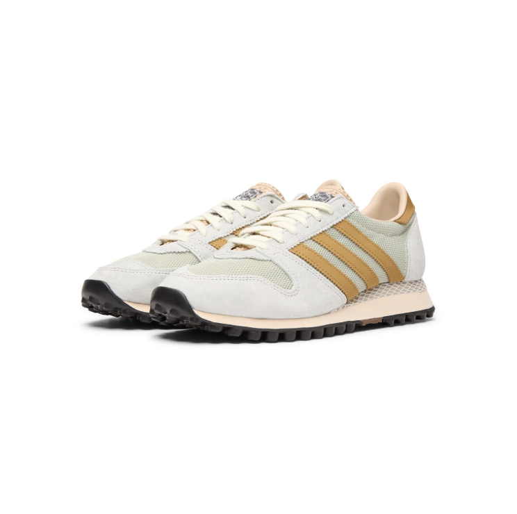 adidas Light Gray & Gold-Tan Retro Mesh Sneakers