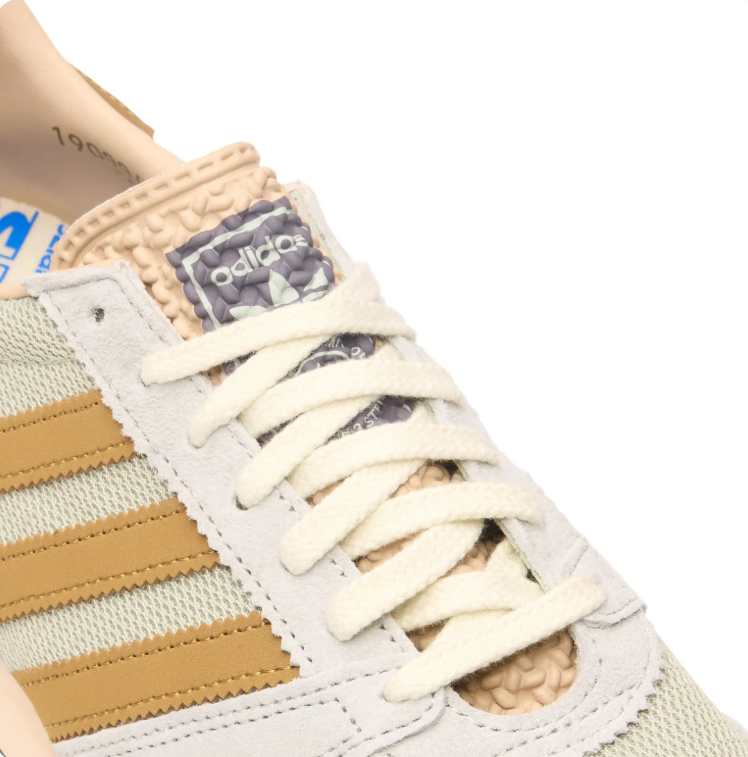 adidas Light Gray & Gold-Tan Retro Mesh Sneakers