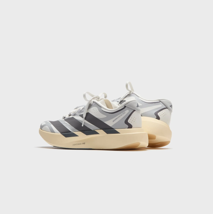 adidas Gray & White Low-Top Sneakers with Cream Sole