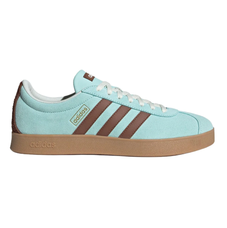 adidas Mint Blue & Brown Low-Top Sneakers with Gum Sole