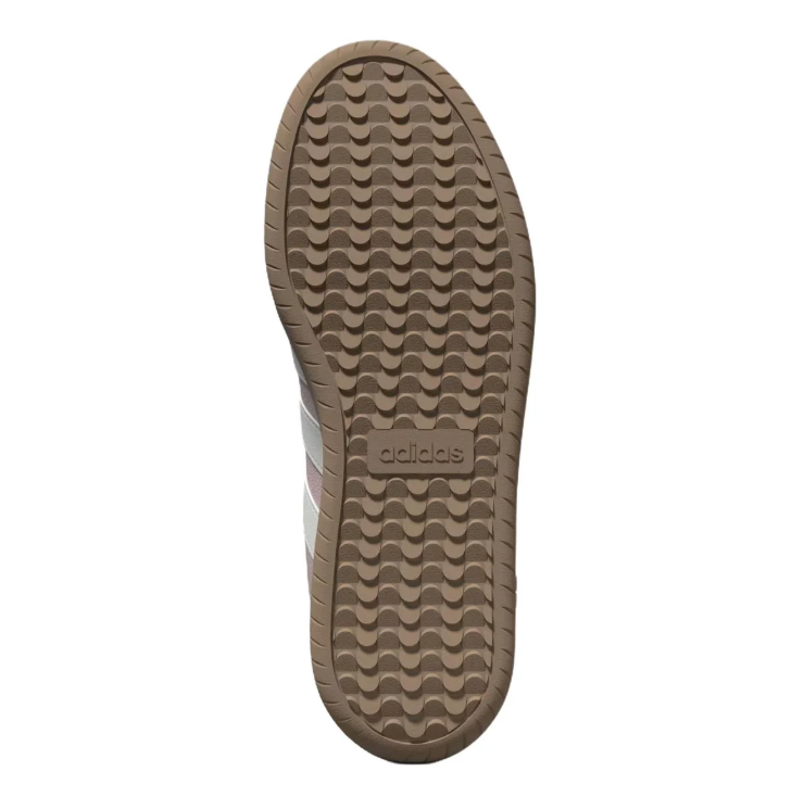 adidas Pale Pink & White Low-Top Sneakers with Gum Sole