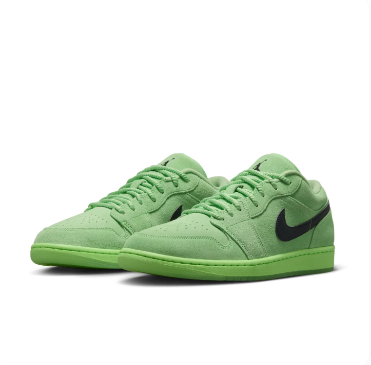 Jordan Light Green & Black Low-Top Sneakers